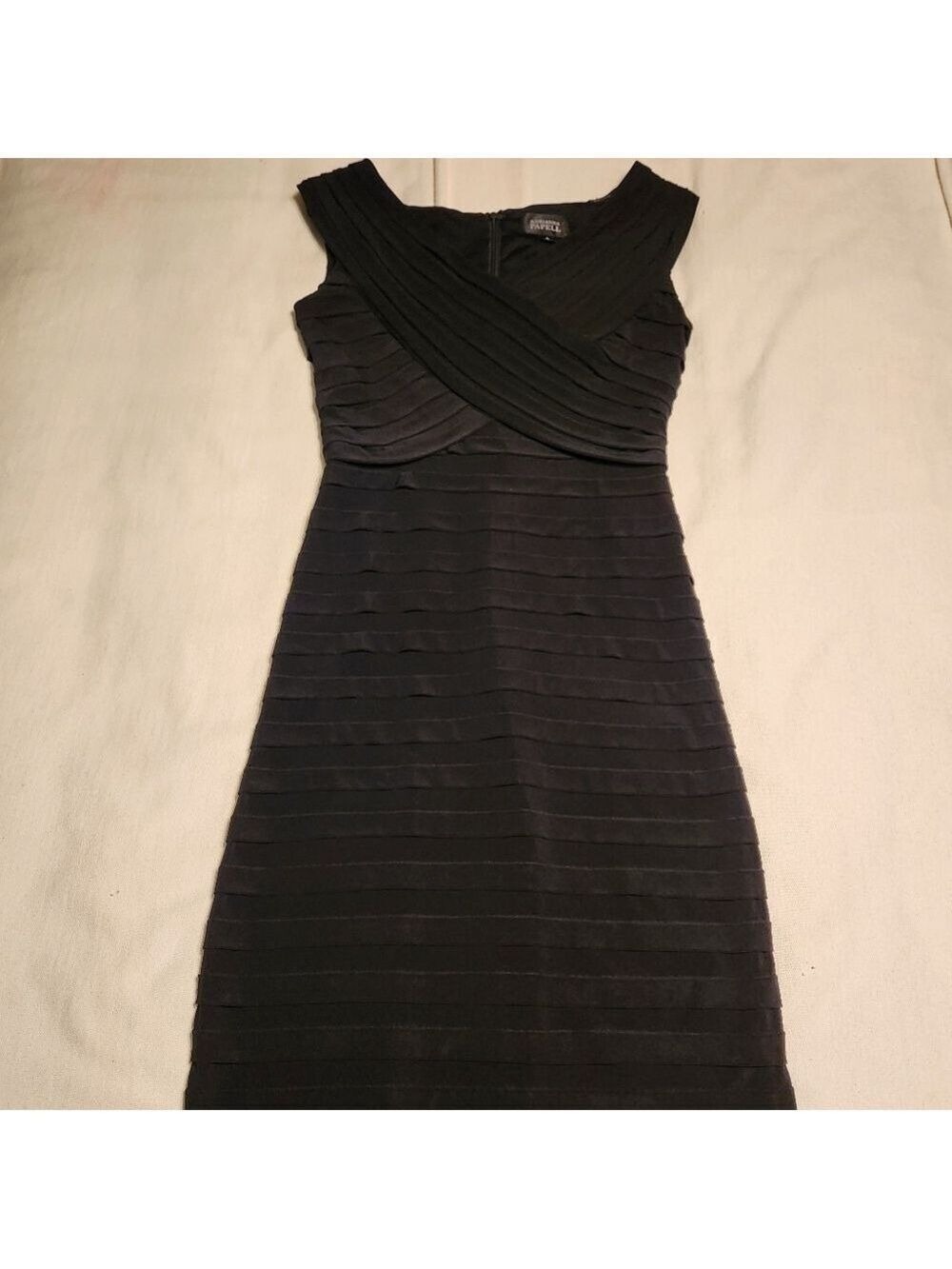 Adrianna Papell Black Sheath Dress Size 6 - Picture 9 of 12